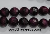 CTE973 15.5 inches 10mm faceted round dyed red tiger eye beads