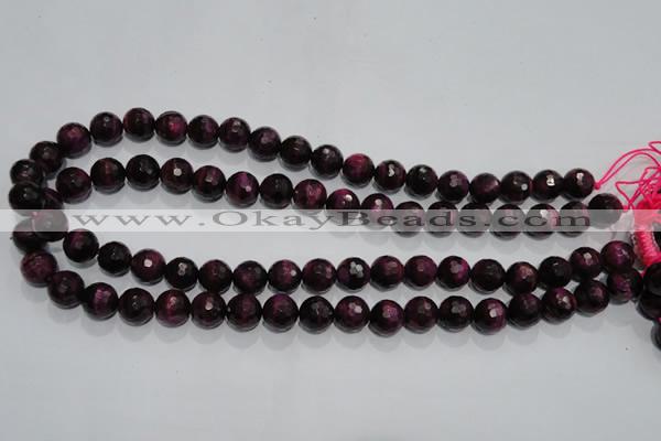 CTE973 15.5 inches 10mm faceted round dyed red tiger eye beads