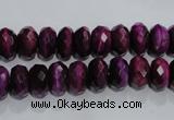 CTE981 15.5 inches 6*10mm faceted rondelle dyed red tiger eye beads