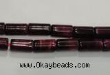 CTE987 15.5 inches 6*10mm tube dyed red tiger eye beads wholesale