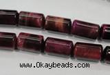 CTE989 15.5 inches 8*14mm tube dyed red tiger eye beads wholesale