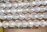 CTG1000 15.5 inches 2mm faceted round tiny white agate beads