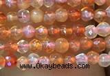 CTG1003 15.5 inches 2mm faceted round tiny red agate beads