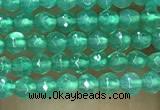 CTG1007 15.5 inches 2mm faceted round tiny green agate beads