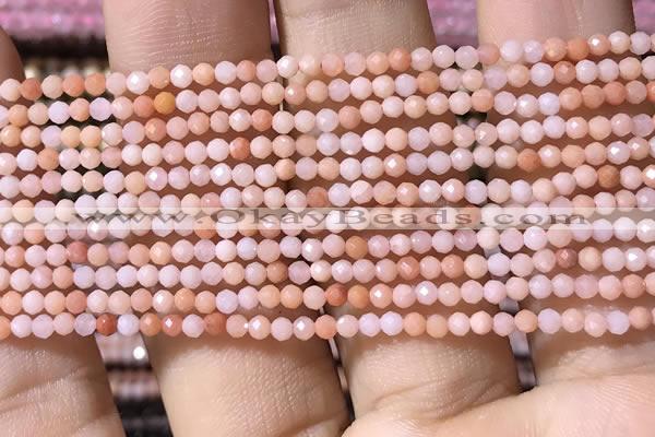 CTG1038 15.5 inches 2mm faceted round tiny pink aventurine beads