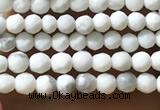 CTG1053 15.5 inches 2mm faceted round tiny white howlite beads