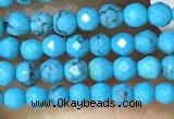 CTG1054 15.5 inches 2mm faceted round tiny turquoise beads