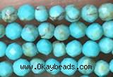 CTG1056 15.5 inches 2mm faceted round tiny turquoise beads