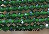 CTG1068 15.5 inches 2mm faceted round tiny green goldstone beads