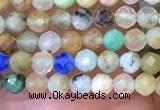 CTG1081 15.5 inches 2mm faceted round tiny chrysocolla beads