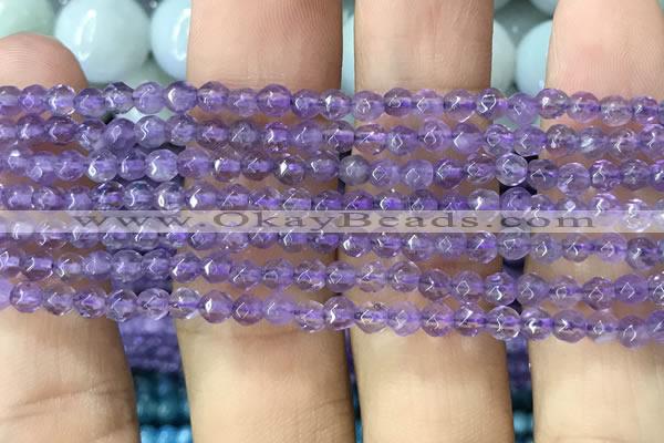 CTG1125 15.5 inches 3mm faceted round tiny amethyst beads