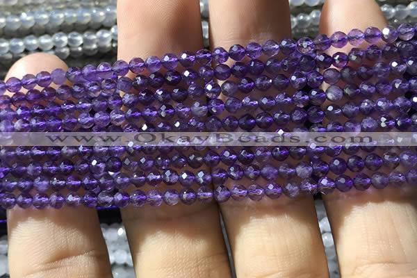 CTG1126 15.5 inches 3mm faceted round tiny amethyst beads