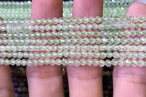 CTG1144 15.5 inches 3mm faceted round tiny prehnite gemstone beads