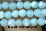 CTG1165 15.5 inches 3mm faceted round tiny amazonite beads