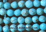 CTG1172 15.5 inches 3mm faceted round tiny turquoise beads