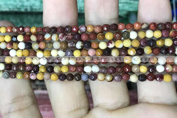 CTG1182 15.5 inches 3mm faceted round tiny mookaite gemstone beads