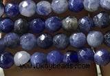 CTG1192 15.5 inches 3mm faceted round tiny blue spot stone beads