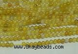 CTG121 15.5 inches 2mm round tiny yellow agate beads wholesale