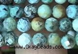 CTG1212 15.5 inches 4mm faceted round tiny African turquoise beads