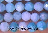 CTG1309 15.5 inches 4mm faceted round amazonite beads wholesale