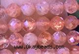 CTG1319 15.5 inches 4mm faceted round golden sunstone beads