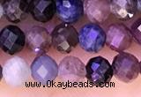 CTG1337 15.5 inches 4mm faceted round ruby & sapphire beads