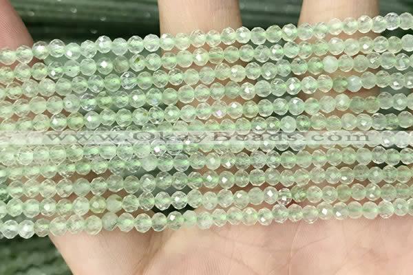 CTG1347 15.5 inches 3mm faceted round prehnite beads wholesale