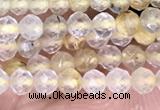 CTG1405 15.5 inches 2mm faceted round golden rutilated quartz beads