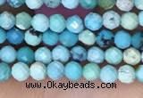 CTG1424 15.5 inches 2mm faceted round turquoise beads wholesale