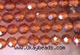 CTG1438 15.5 inches 2mm faceted round orange garnet beads wholesale