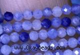 CTG1446 15.5 inches 2mm faceted round blue aventurine beads