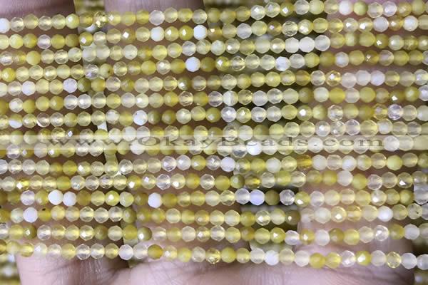 CTG1464 15.5 inches 2mm faceted round yellow opal beads