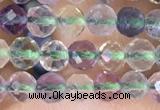 CTG1540 15.5 inches 4mm faceted round fluorite beads wholesale