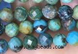 CTG1561 15.5 inches 4mm faceted round turquoise beads wholesale