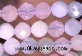 CTG1606 15.5 inches 4mm faceted round tiny morganite beads