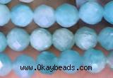 CTG1610 15.5 inches 5mm faceted round tiny amazonite beads