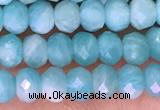 CTG1611 15.5 inches 3*4mm faceted rondelle tiny amazonite beads