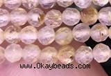 CTG1630 15.5 inches 3mm faceted round tiny golden rutilated quartz beads