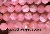 CTG1633 15.5 inches 3mm faceted round tiny rhodochrosite beads