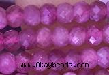 CTG1642 15.5 inches 3*4mm faceted rondelle tiny pink tourmaline beads