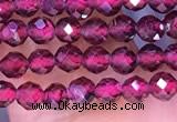 CTG1652 15.5 inches 3mm faceted round tiny red garnet beads