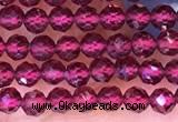 CTG1654 15.5 inches 2.5mm faceted round tiny red garnet beads