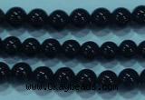 CTG20 15.5 inches 4mm round B grade tiny black agate beads