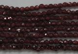 CTG201 15.5 inches 2.5mm faceted round tiny red garnet beads