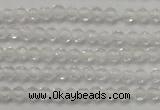 CTG202 15.5 inches 3mm faceted round tiny white crystal beads