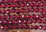 CTG2112 15 inches 2mm faceted round tiny quartz glass beads