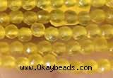 CTG2120 15 inches 2mm,3mm faceted round yellow agate gemstone beads