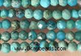 CTG2129 15 inches 2mm,3mm faceted round synthetic turquoise beads