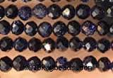 CTG2135 15 inches 2mm,3mm faceted round blue goldstone beads