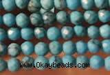 CTG2151 15 inches 2mm,3mm faceted round synthetic turquoise beads